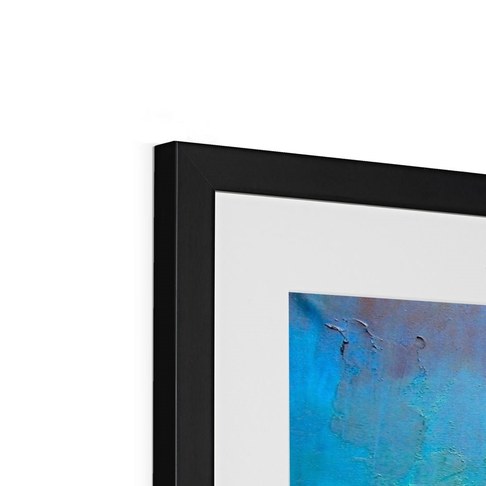 Black frame with abstract blue artwork from New York Nights Art Prints
