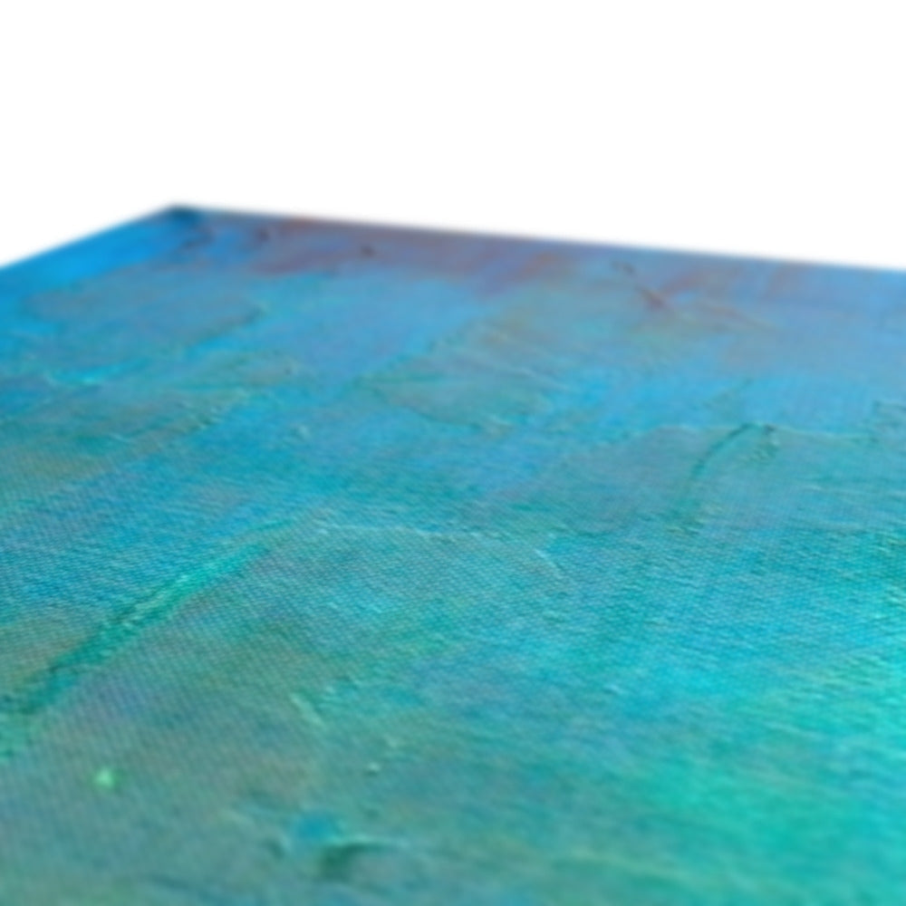 Blue rectangular tray with textured surface and green accents from New York Nights Canvas Prints