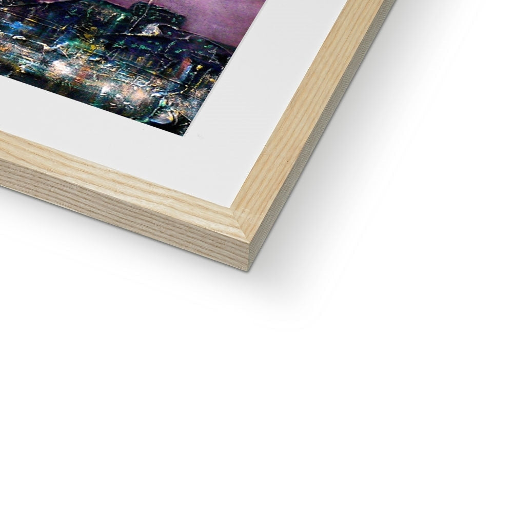 New York Snow Art Print in Wooden Frame with White Mat