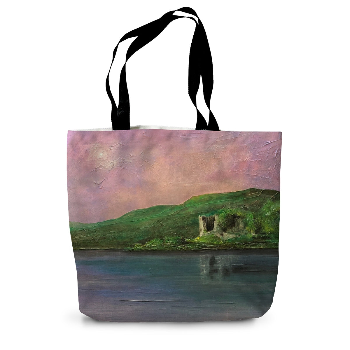 Old Castle Lachlan Art Gifts Canvas Tote Bag-Bags-Prodigi-14"x18.5"-Paintings, Prints, Homeware, Art Gifts From Scotland By Scottish Artist Kevin Hunter