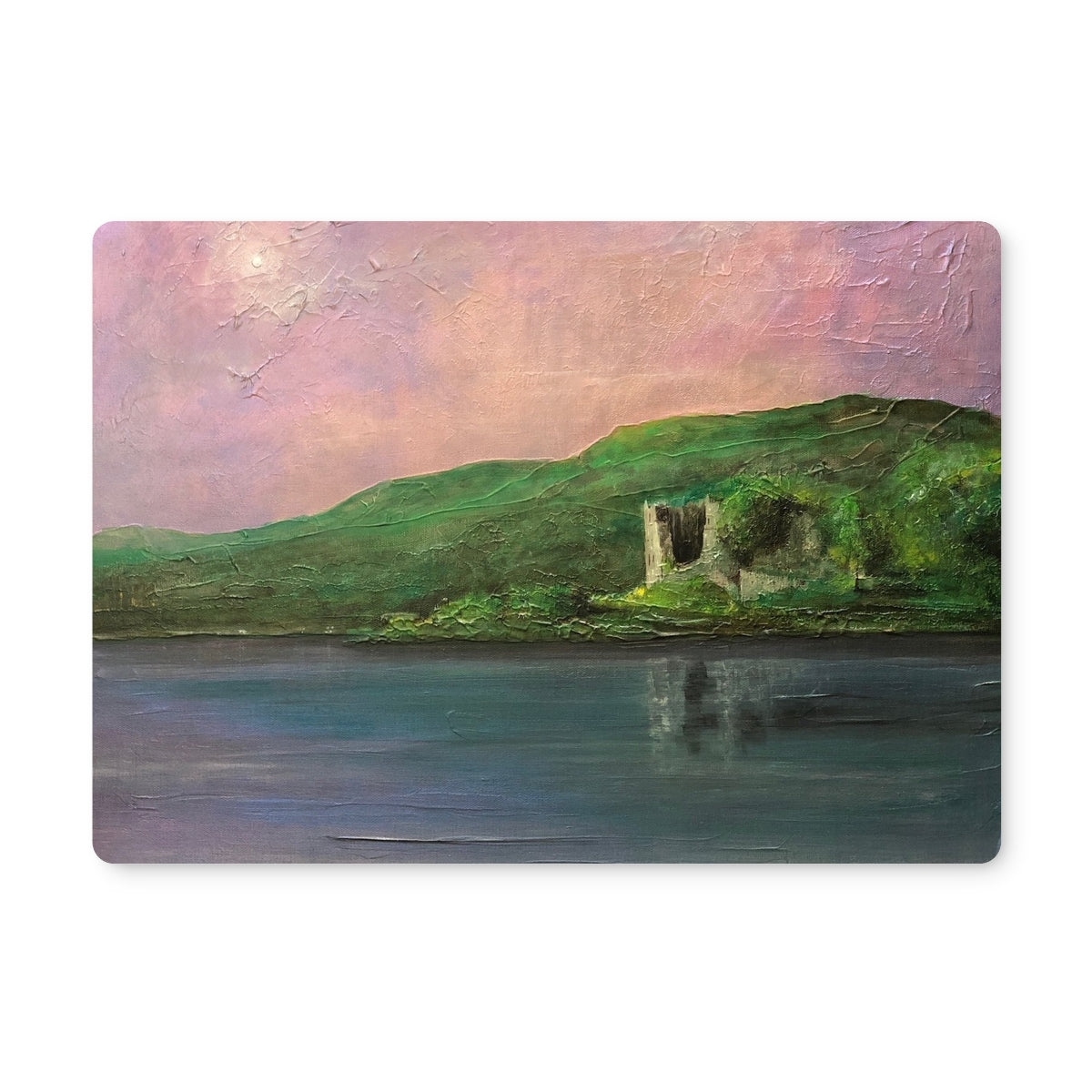 Old Castle Lachlan Art Gifts Placemat-Placemats-Historic & Iconic Scotland Art Gallery-2 Placemats-Paintings, Prints, Homeware, Art Gifts From Scotland By Scottish Artist Kevin Hunter