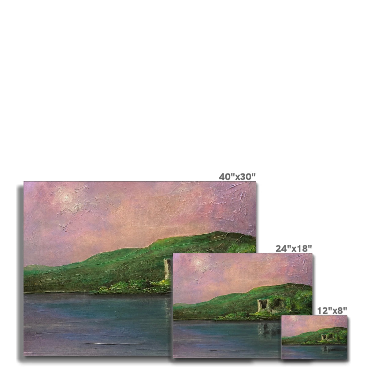 Old Castle Lachlan Painting | Canvas From Scotland-Contemporary Stretched Canvas Prints-Historic & Iconic Scotland Art Gallery-Paintings, Prints, Homeware, Art Gifts From Scotland By Scottish Artist Kevin Hunter