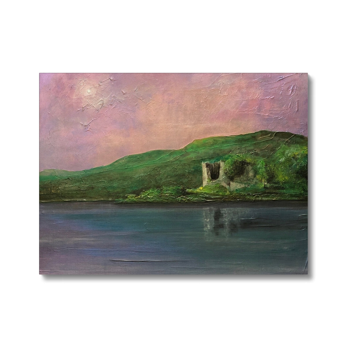 Old Castle Lachlan Painting | Canvas From Scotland-Contemporary Stretched Canvas Prints-Historic & Iconic Scotland Art Gallery-24"x18"-Paintings, Prints, Homeware, Art Gifts From Scotland By Scottish Artist Kevin Hunter