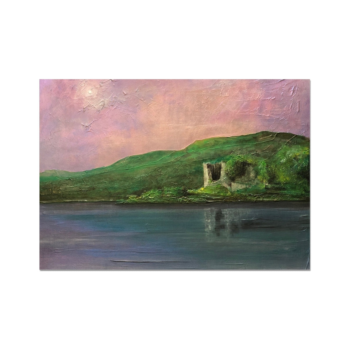 Old Castle Lachlan Painting | Fine Art Prints From Scotland-Unframed Prints-Historic & Iconic Scotland Art Gallery-A2 Landscape-Paintings, Prints, Homeware, Art Gifts From Scotland By Scottish Artist Kevin Hunter