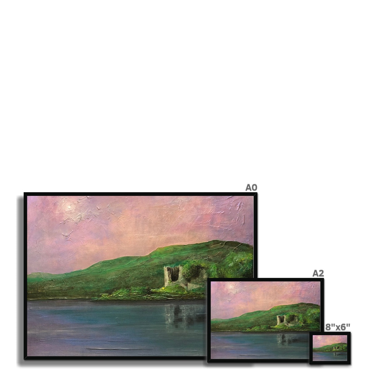 Old Castle Lachlan Painting | Framed Prints From Scotland-Framed Prints-Historic & Iconic Scotland Art Gallery-Paintings, Prints, Homeware, Art Gifts From Scotland By Scottish Artist Kevin Hunter