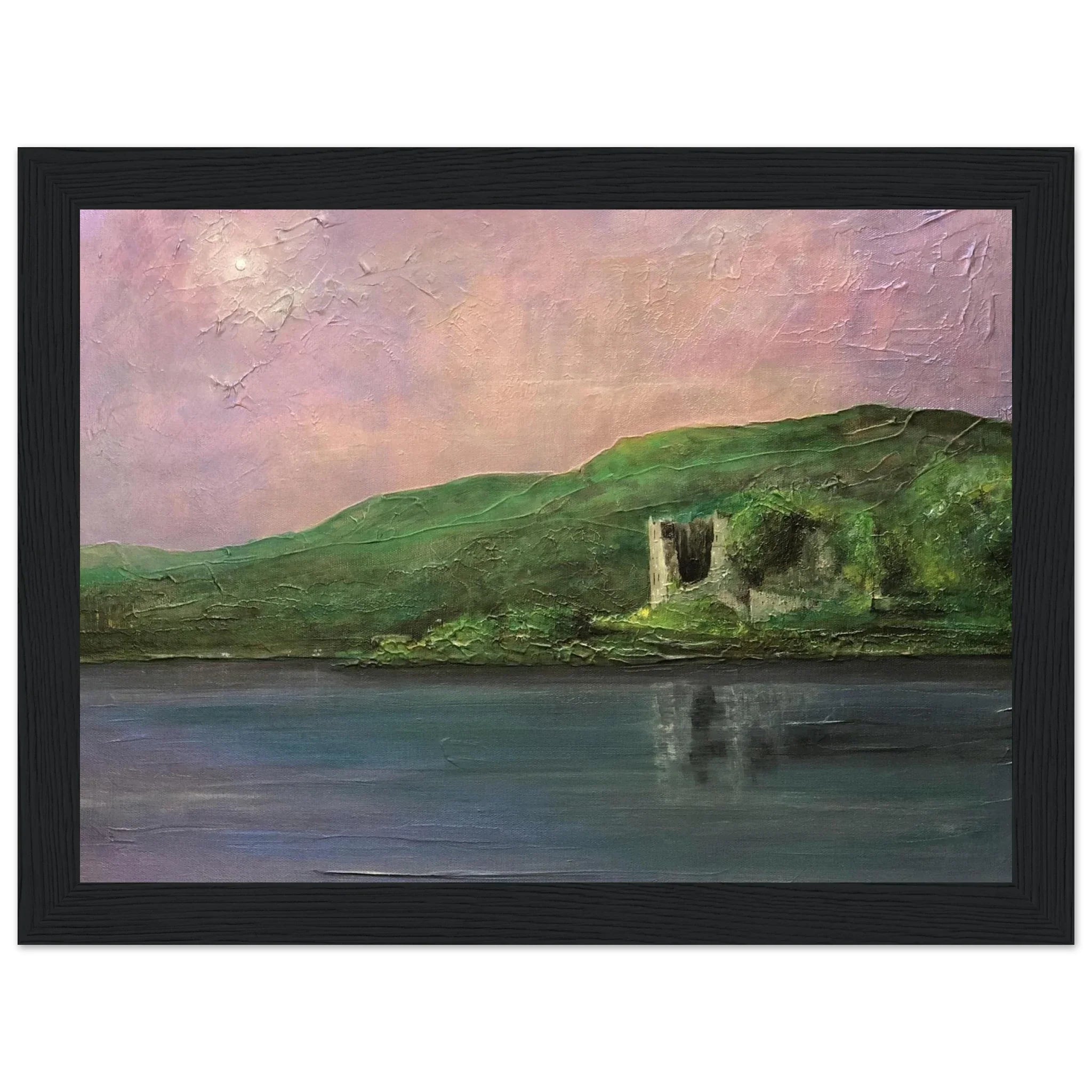 Old Castle Lachlan serene landscape painting with ruins and twilight sky