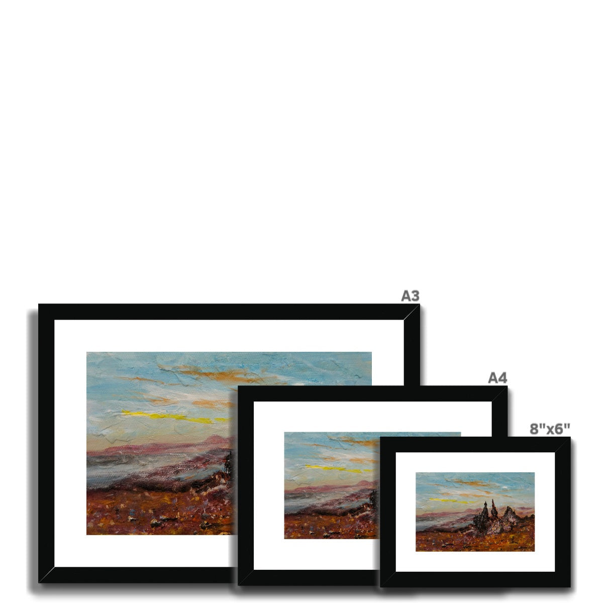 Black frame with white mat for 8x6 inch Old Man of Storr art print