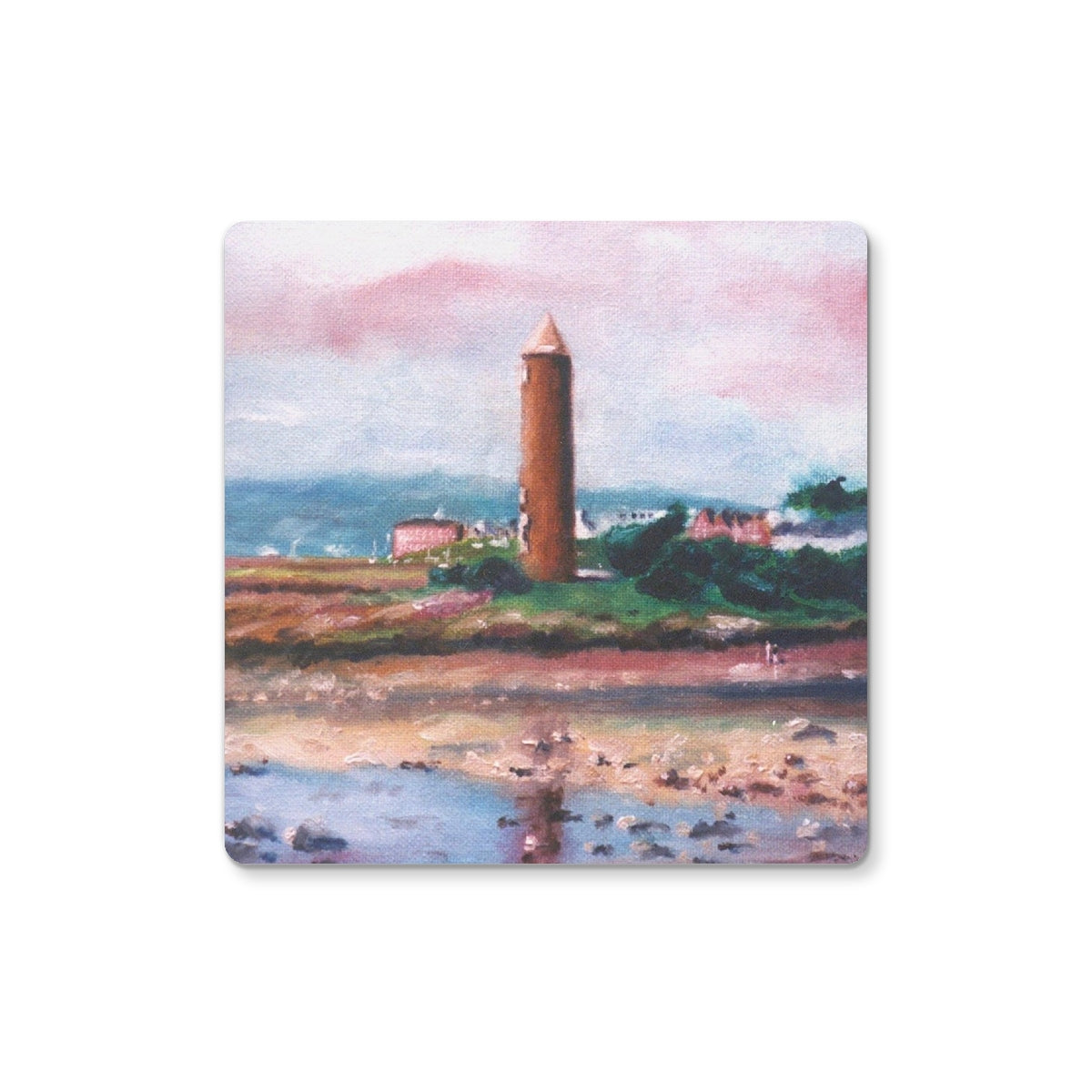 Pencil Point Largs Art Gifts Coaster-Coasters-River Clyde Art Gallery-2 Coasters-Paintings, Prints, Homeware, Art Gifts From Scotland By Scottish Artist Kevin Hunter