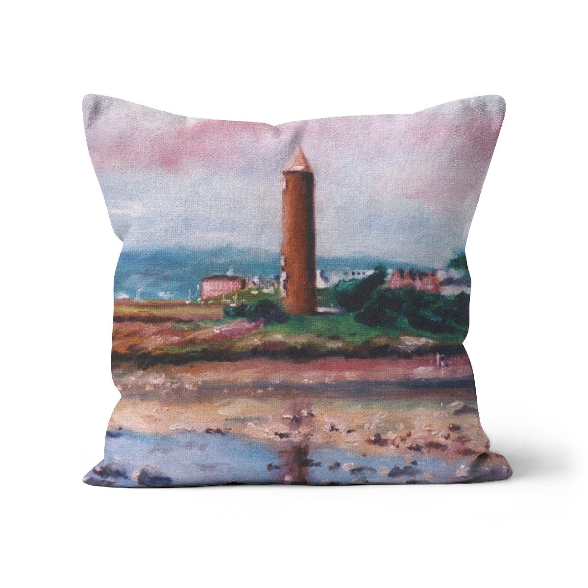 Pencil Point Largs Art Gifts Cushion-Cushions-River Clyde Art Gallery-Canvas-12"x12"-Paintings, Prints, Homeware, Art Gifts From Scotland By Scottish Artist Kevin Hunter