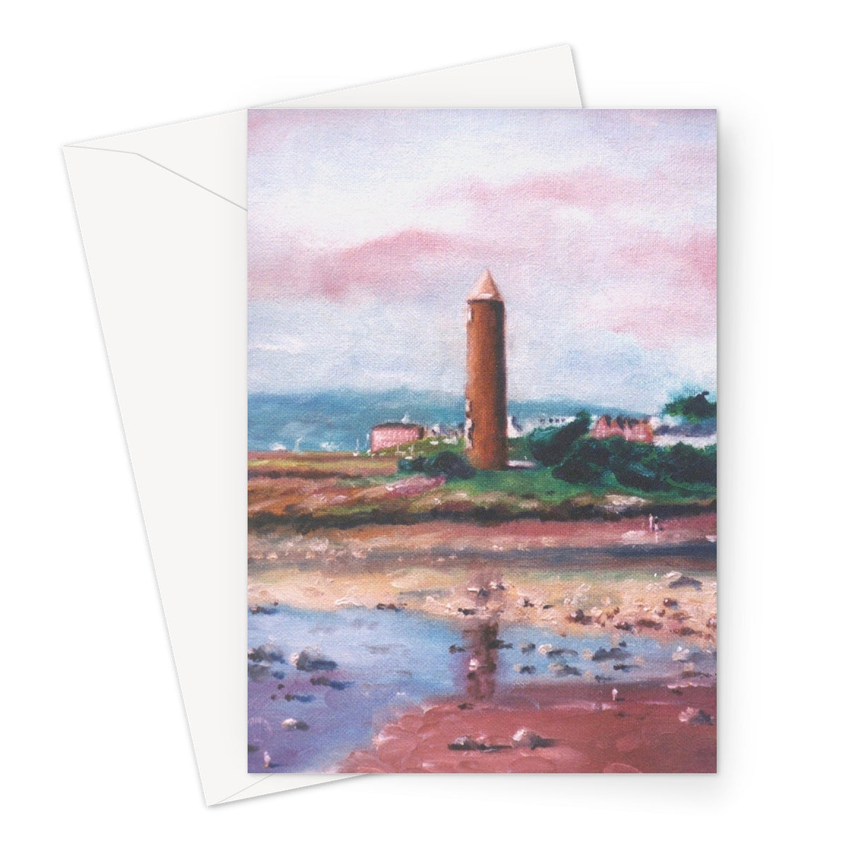 Pencil Point Largs Art Gifts Greeting Card-Greetings Cards-River Clyde Art Gallery-A5 Portrait-1 Card-Paintings, Prints, Homeware, Art Gifts From Scotland By Scottish Artist Kevin Hunter
