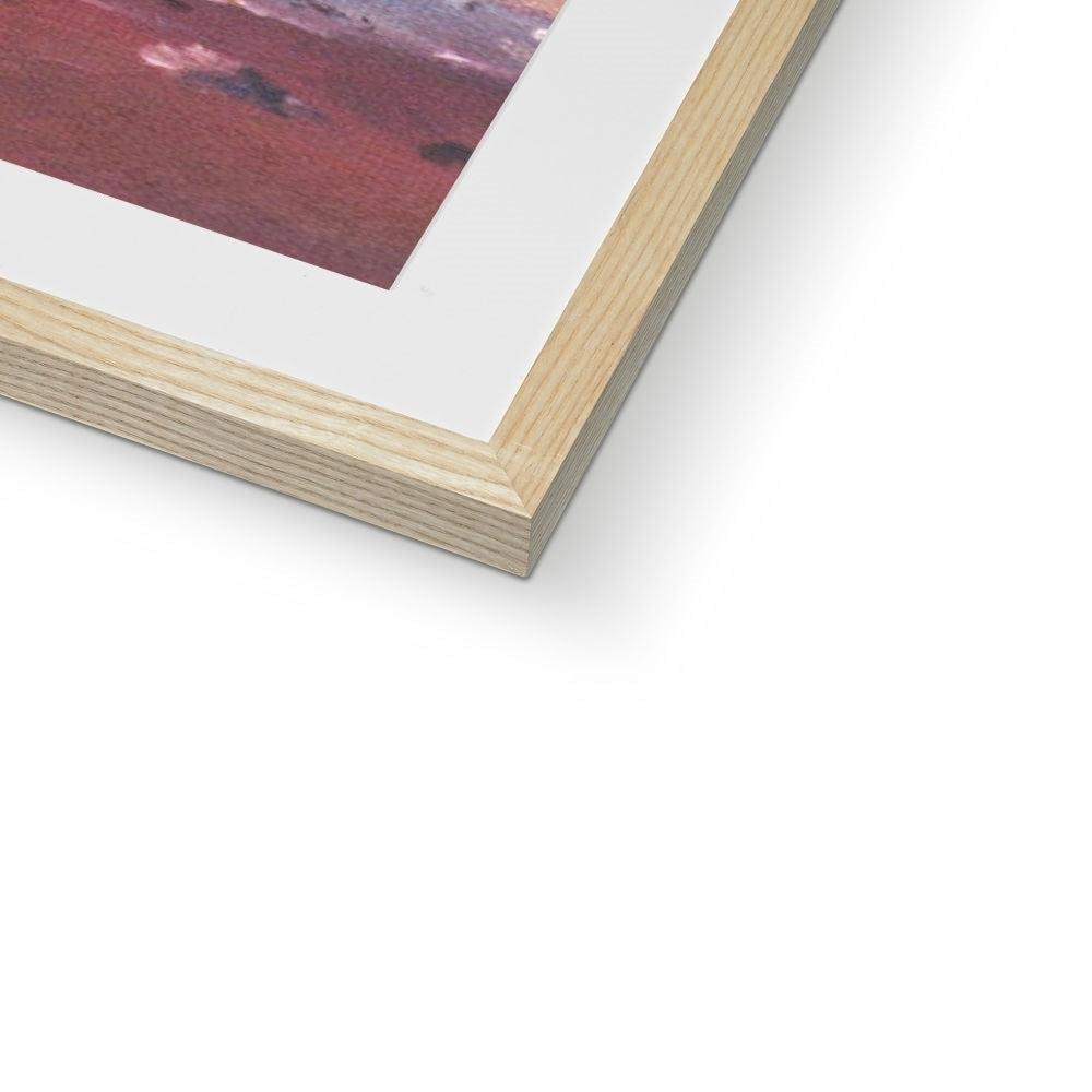 Pencil Point Largs Art Prints: Wooden Frame with White Mat and Red Artwork