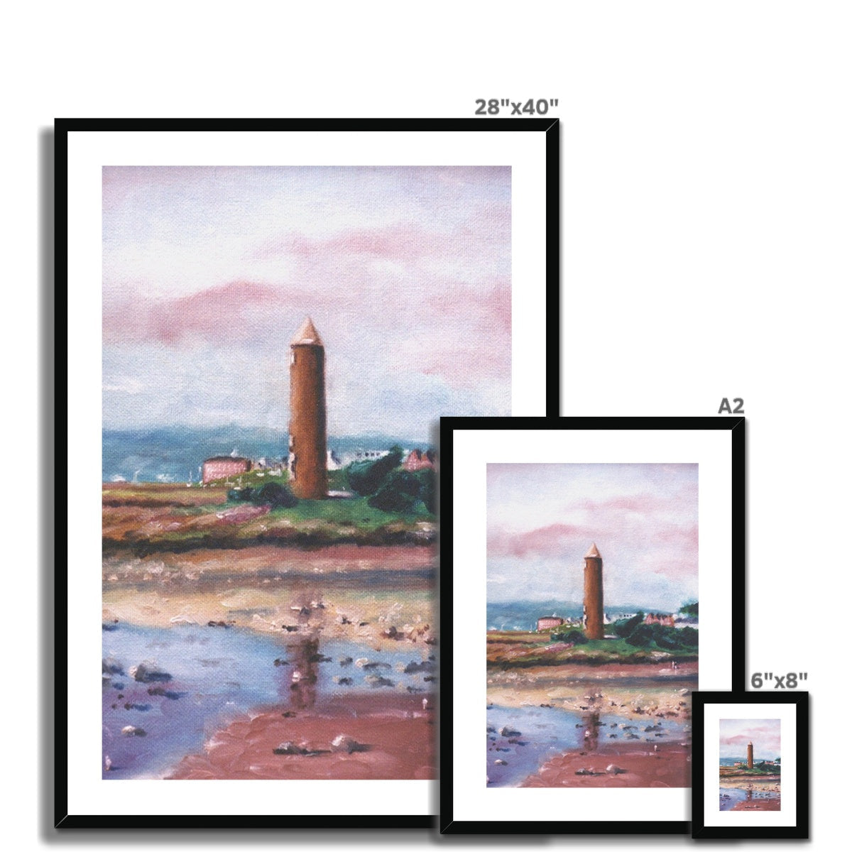 28x40 inch black-framed Pencil Point Largs lighthouse art print