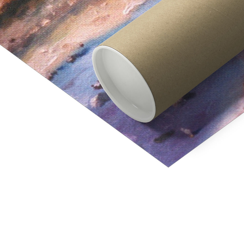 Brown kraft paper roll with white core and Pencil Point Largs print design