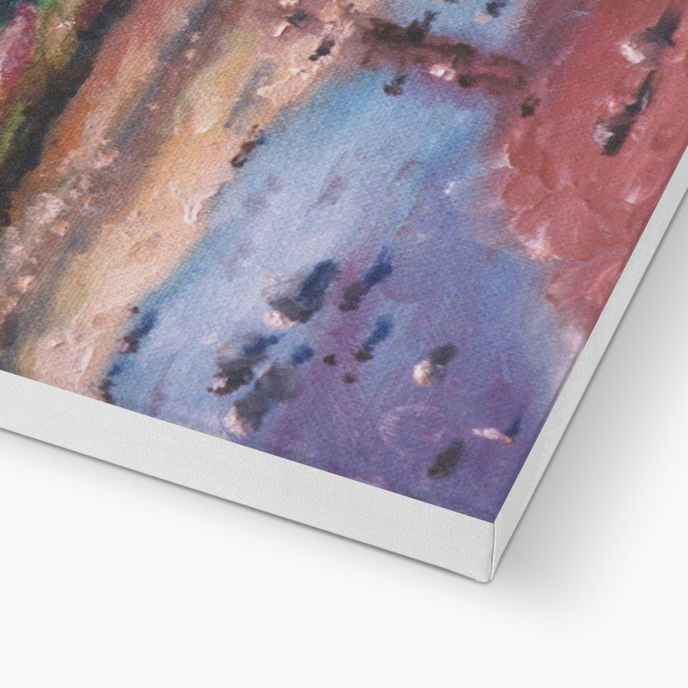 Pencil Point Largs abstract canvas print in blue, purple, pink shades