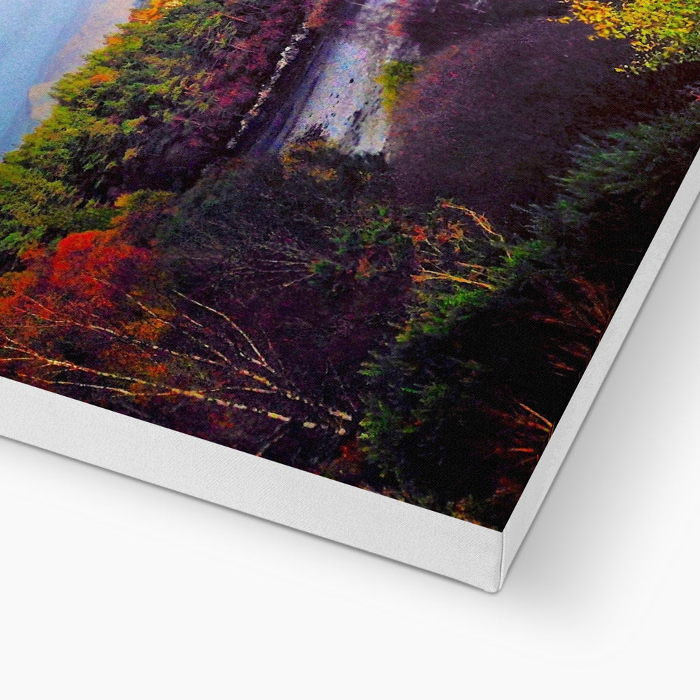 Plockton canvas print of vibrant autumn foliage with glossy finish