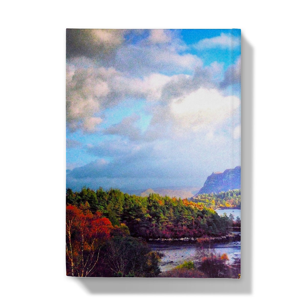 Canvas print of autumn Plockton mountains in fall colors on journal