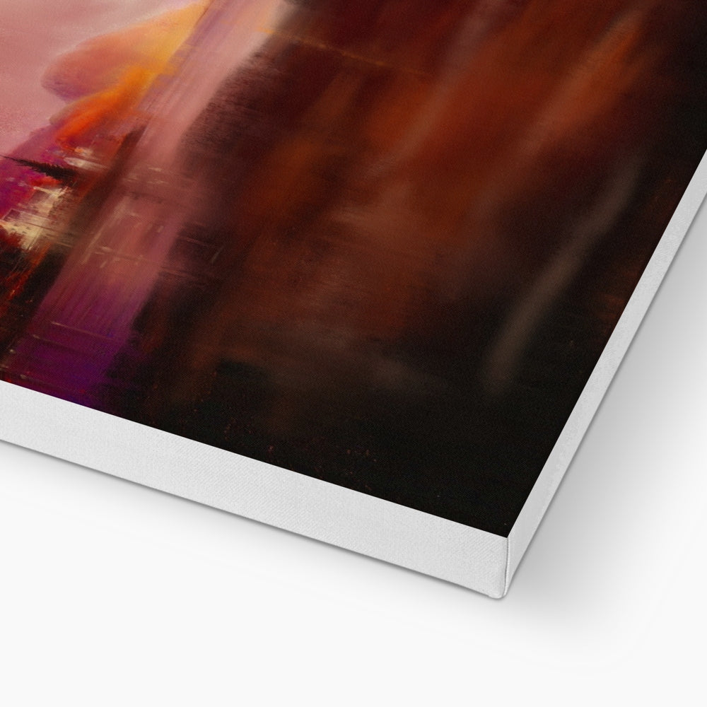 Plockton Sunset canvas print with warm abstract design and glossy finish