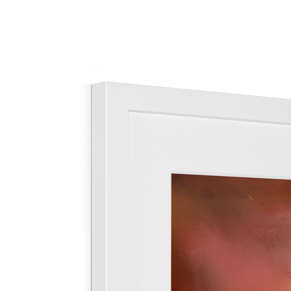 White rectangular Plockton Sunset Art Print frame with simple design