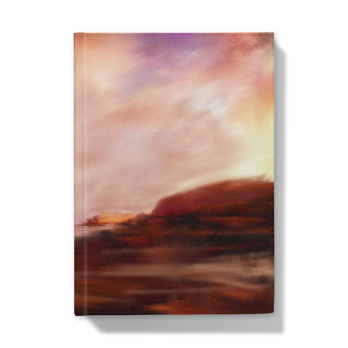 Plockton Sunset journal with abstract warm-hued landscape print