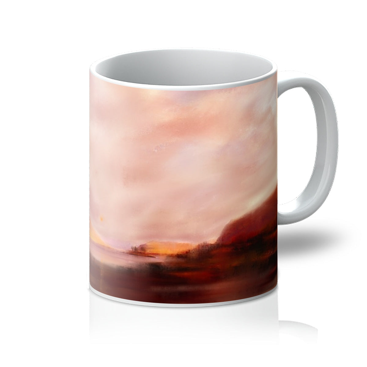 Plockton Sunset Mug with abstract landscape in earthy glossy tones