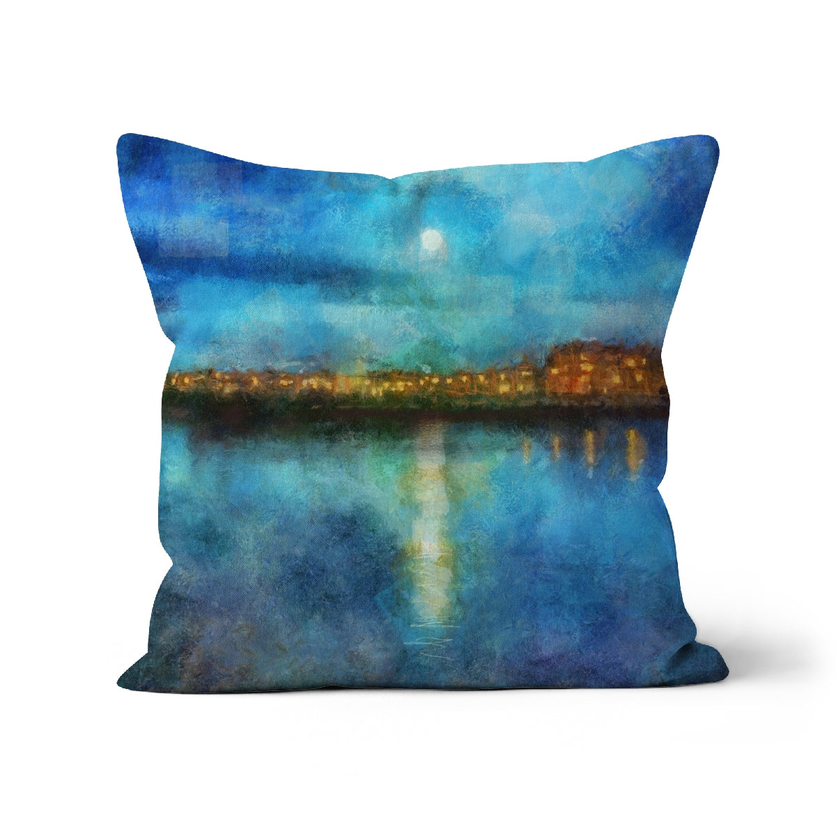 Portobello Moonlight Edinburgh Art Gifts Cushion | Edinburgh &amp; Glasgow Art Gallery | Paintings, Prints, Homeware and Art Gifts From Scotland By Scottish Artist Kevin Hunter