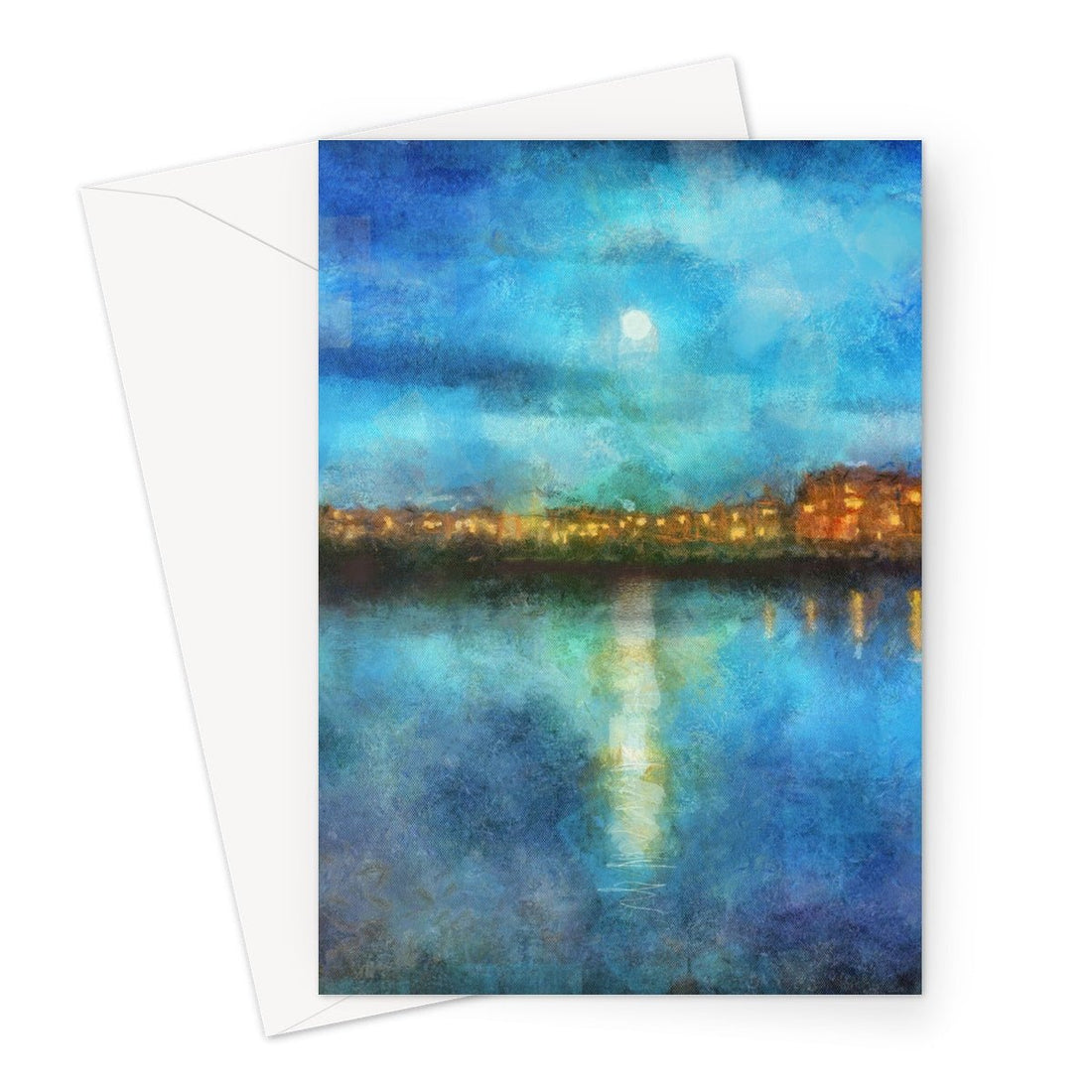 Portobello Moonlight Edinburgh Art Gifts Greeting Card Scotland