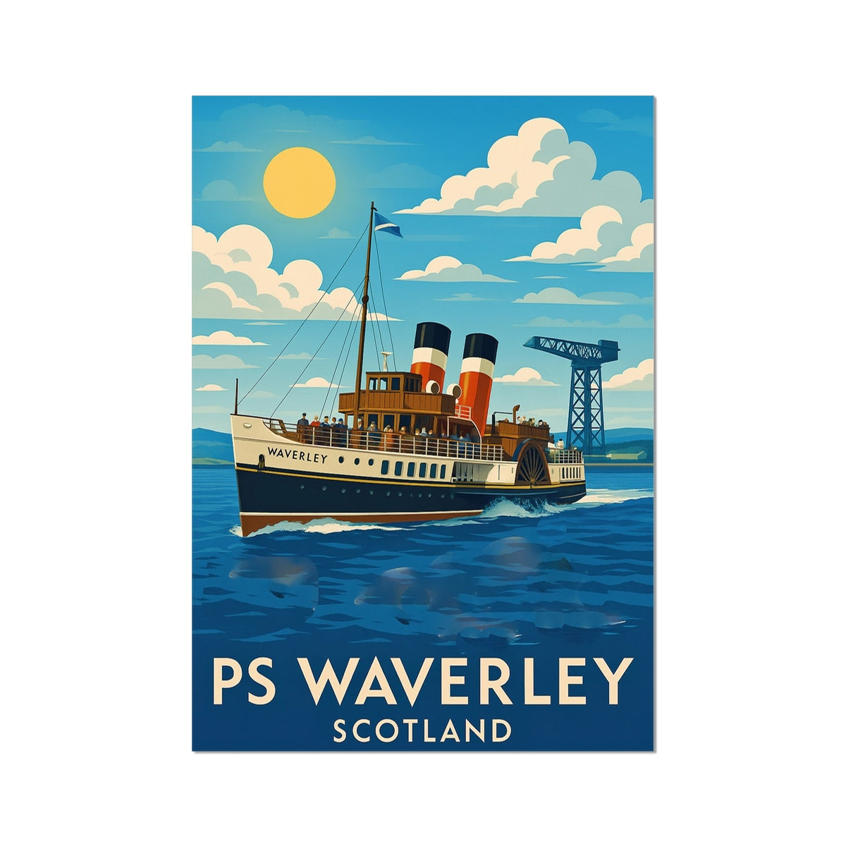 Vintage PS Waverley steamship poster fine art print Scotland