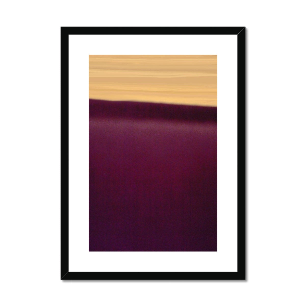 Minimalist Purple Sunset framed print with yellow-to-purple gradient