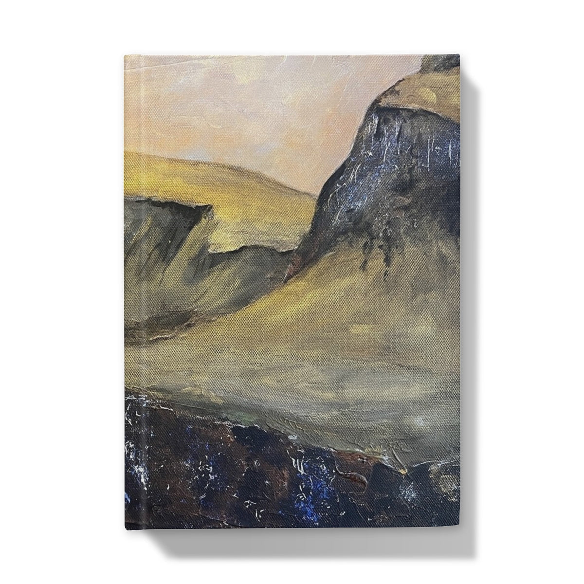 Canvas print of an abstract desert landscape with hills and ravines for The Quiraing Hardback Journal