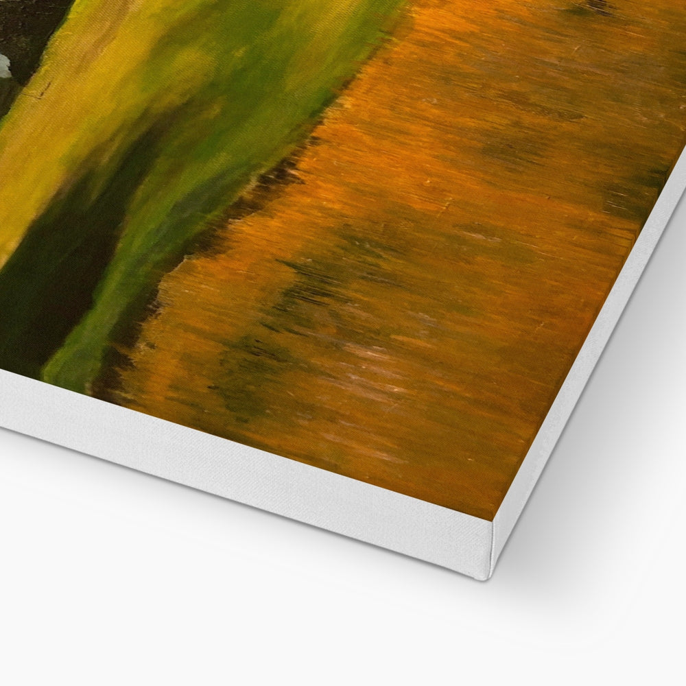 Renaissance Golf Club canvas print with abstract green orange textured art