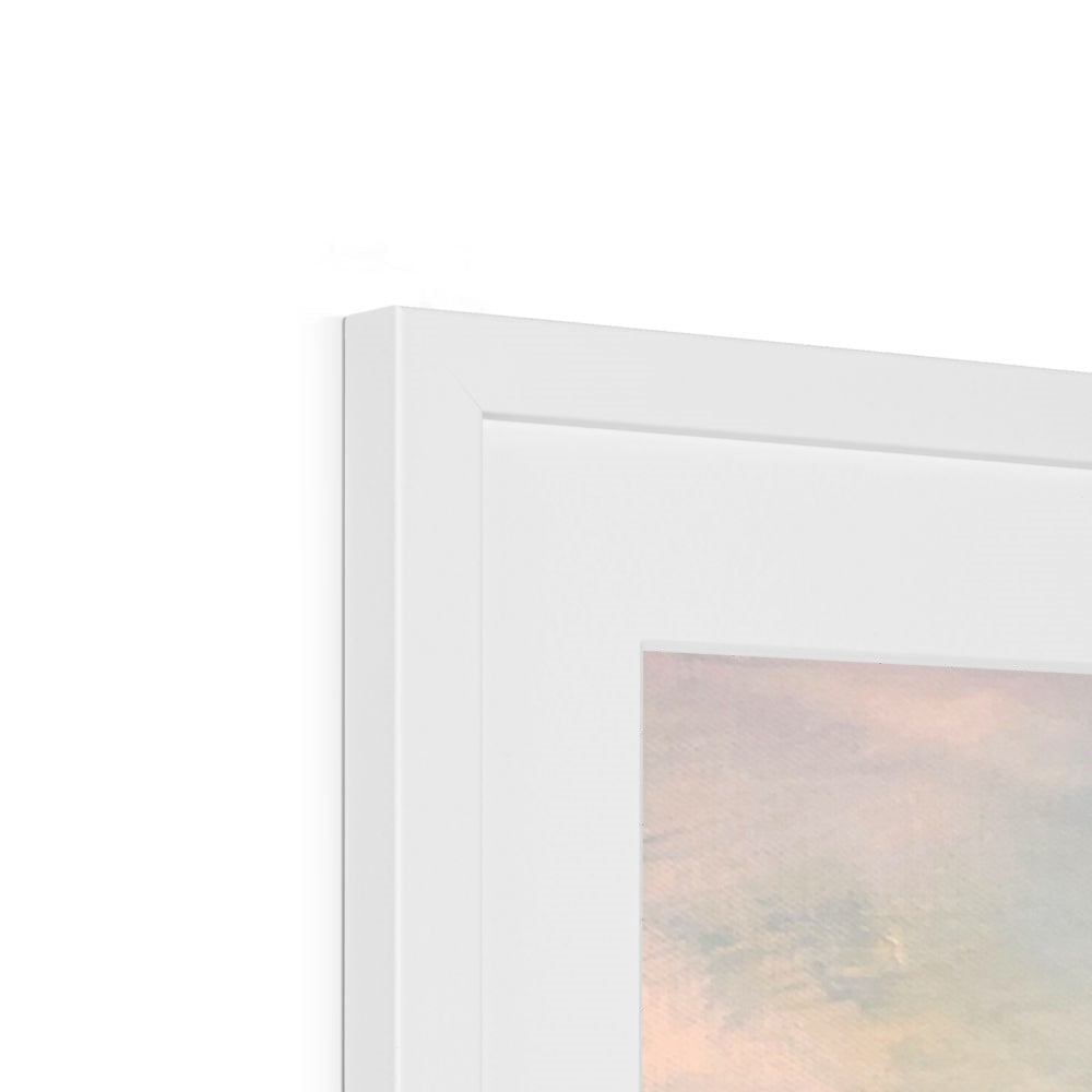 White wooden rectangular frame with beveled edges for Renaissance Golf Club art print