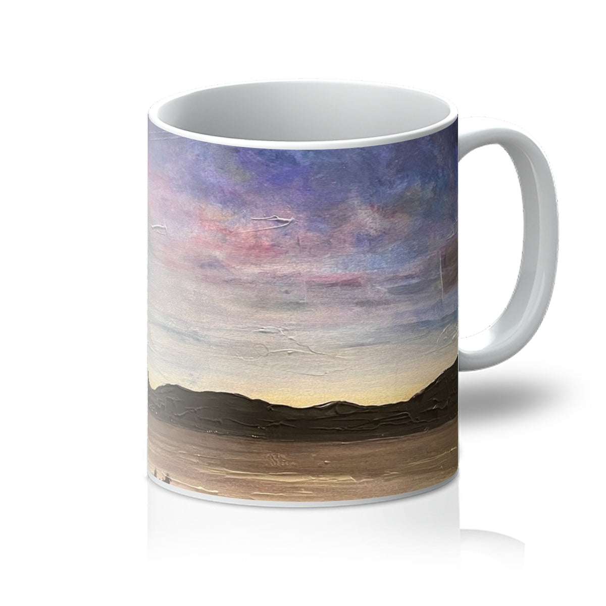 River Clyde Twilight Art Gifts Mug-Mugs-River Clyde Art Gallery-11oz-White-Paintings, Prints, Homeware, Art Gifts From Scotland By Scottish Artist Kevin Hunter