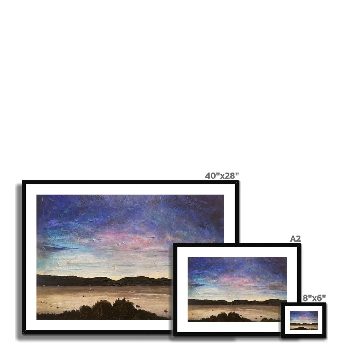River Clyde Twilight Painting | Framed & Mounted Prints From Scotland-Framed & Mounted Prints-River Clyde Art Gallery-Paintings, Prints, Homeware, Art Gifts From Scotland By Scottish Artist Kevin Hunter