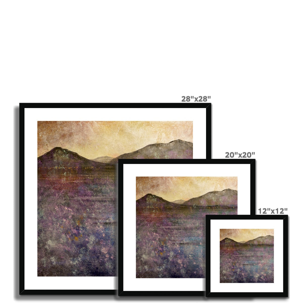 28x28 Framed River Clyde Winter Dusk Mountain Landscape Art Print