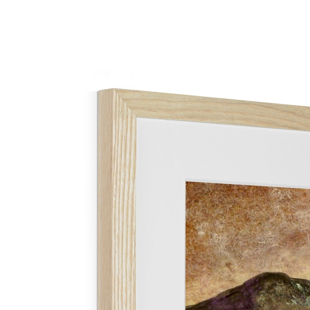 River Clyde Winter Dusk abstract art in light wood frame with white mat