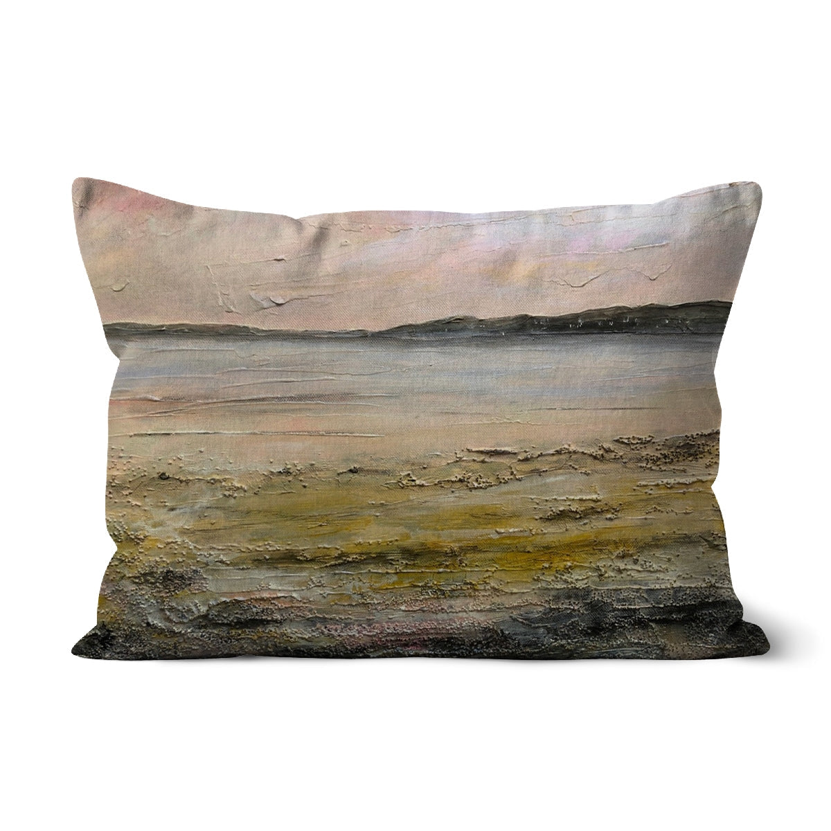 Sandgreen Cushion beige brown abstract landscape textured pillow