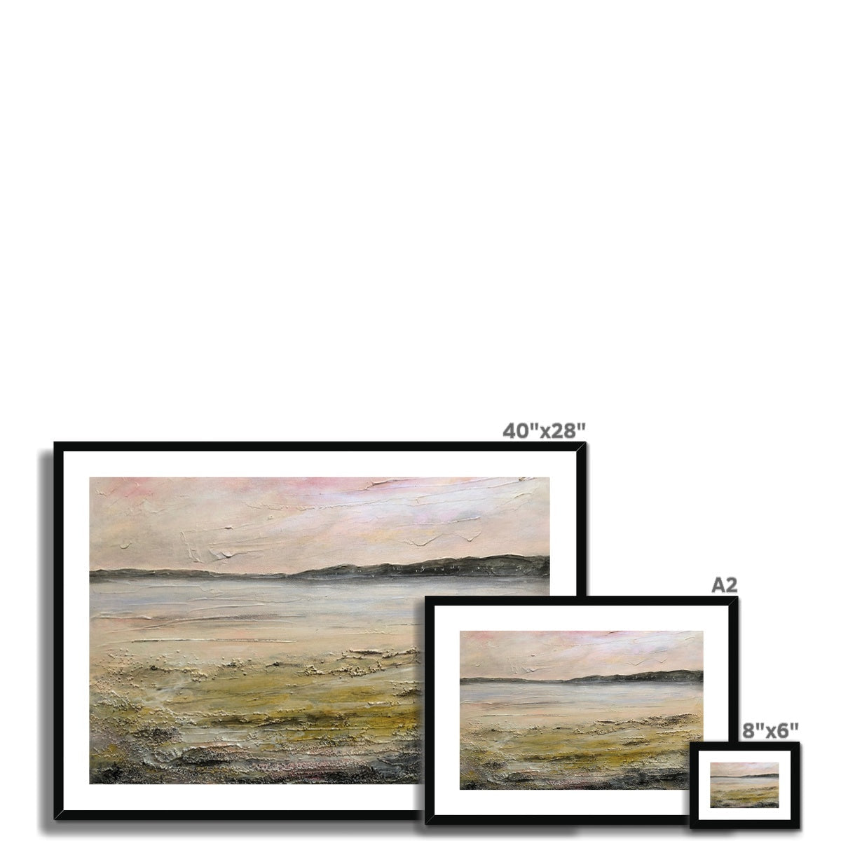 40x28 Framed Abstract Landscape Painting in Muted Earth Tones by Sandgreen Art Prints