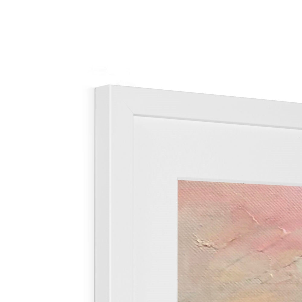 Sandgreen Art Prints: White frame with pastel abstract textured painting