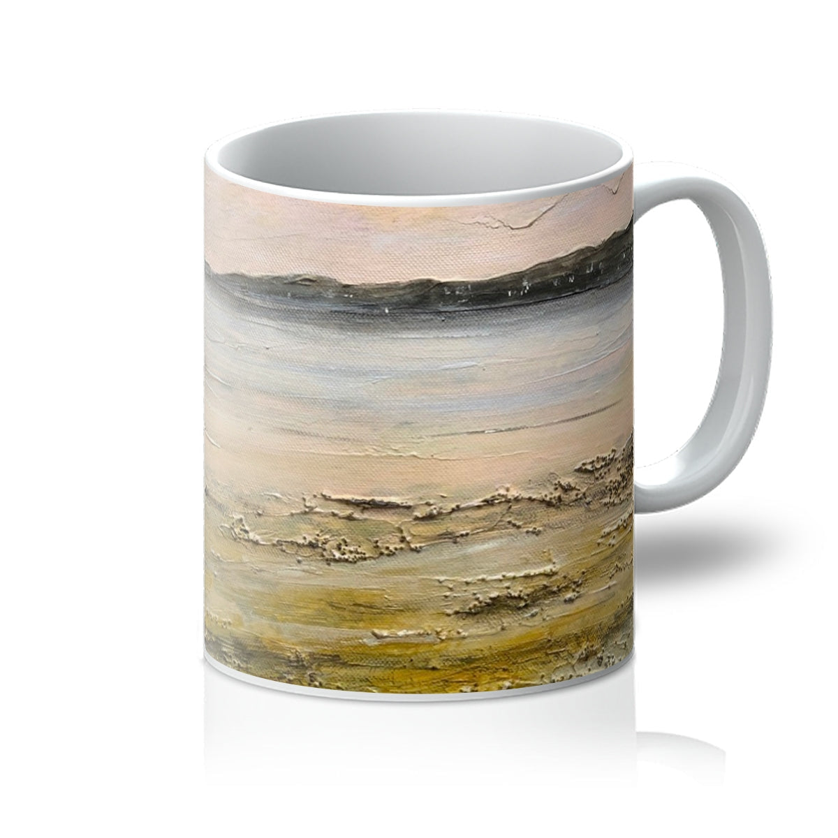 Sandgreen Mug: Ceramic with abstract landscape in earthy glossy tones