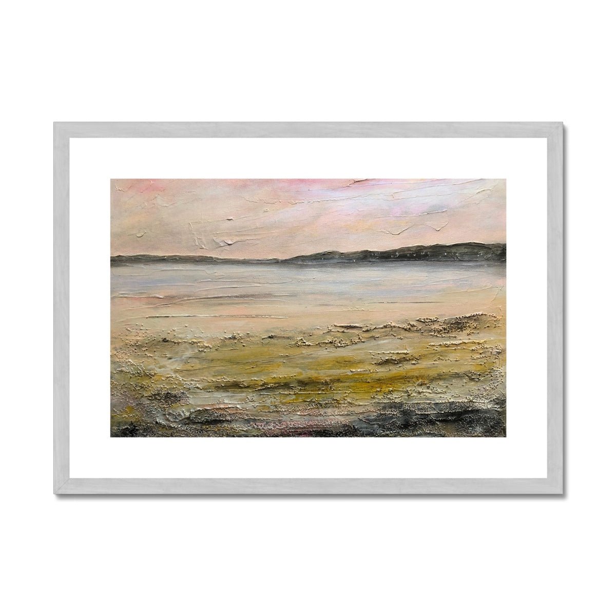 Sandgreen Painting | Antique Framed & Mounted Prints From Scotland-Antique Framed & Mounted Prints-Scottish Highlands & Lowlands Art Gallery-A2 Landscape-Silver Frame-Paintings, Prints, Homeware, Art Gifts From Scotland By Scottish Artist Kevin Hunter