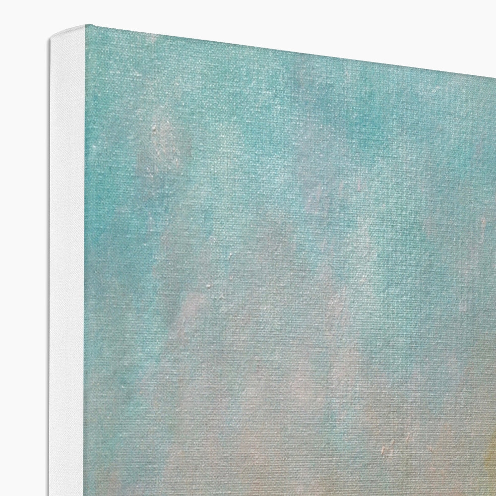 Scalpsie Bay canvas print with teal to beige gradient texture