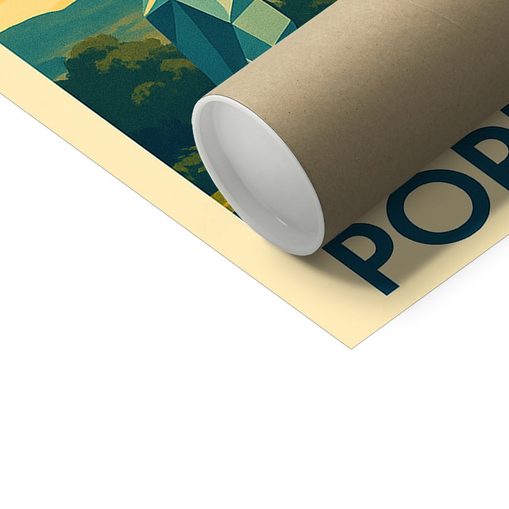 Shipbuilders Of Port Glasgow print in brown tube with green pattern