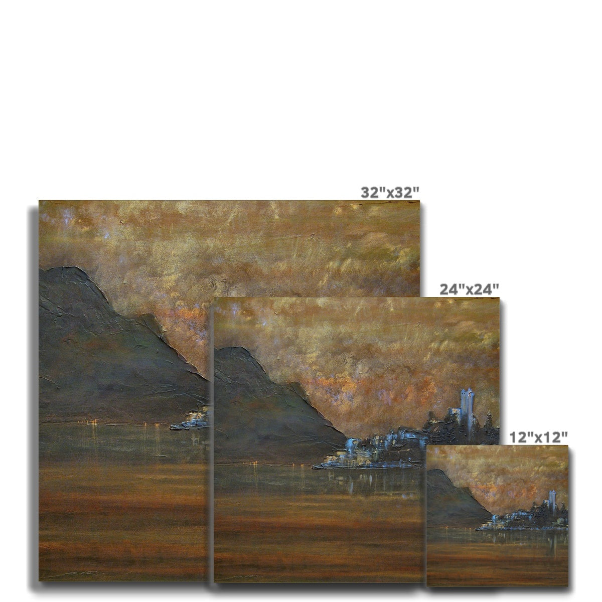 Sirmione Lake Garda 32x32 inch triptych mountain canvas art