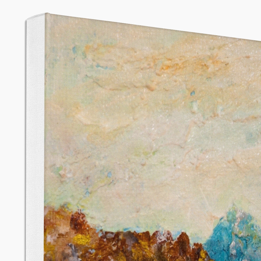 Impressionistic Skye Fairy Pools landscape canvas print in warm earthy tones