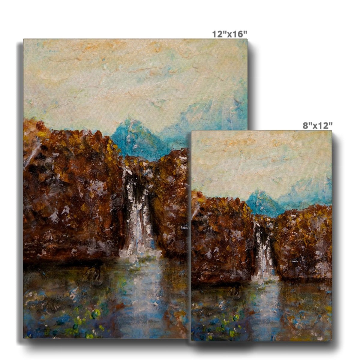 Skye Fairy Pools Painting | Canvas From Scotland-Contemporary Stretched Canvas Prints-Skye Art Gallery-Paintings, Prints, Homeware, Art Gifts From Scotland By Scottish Artist Kevin Hunter