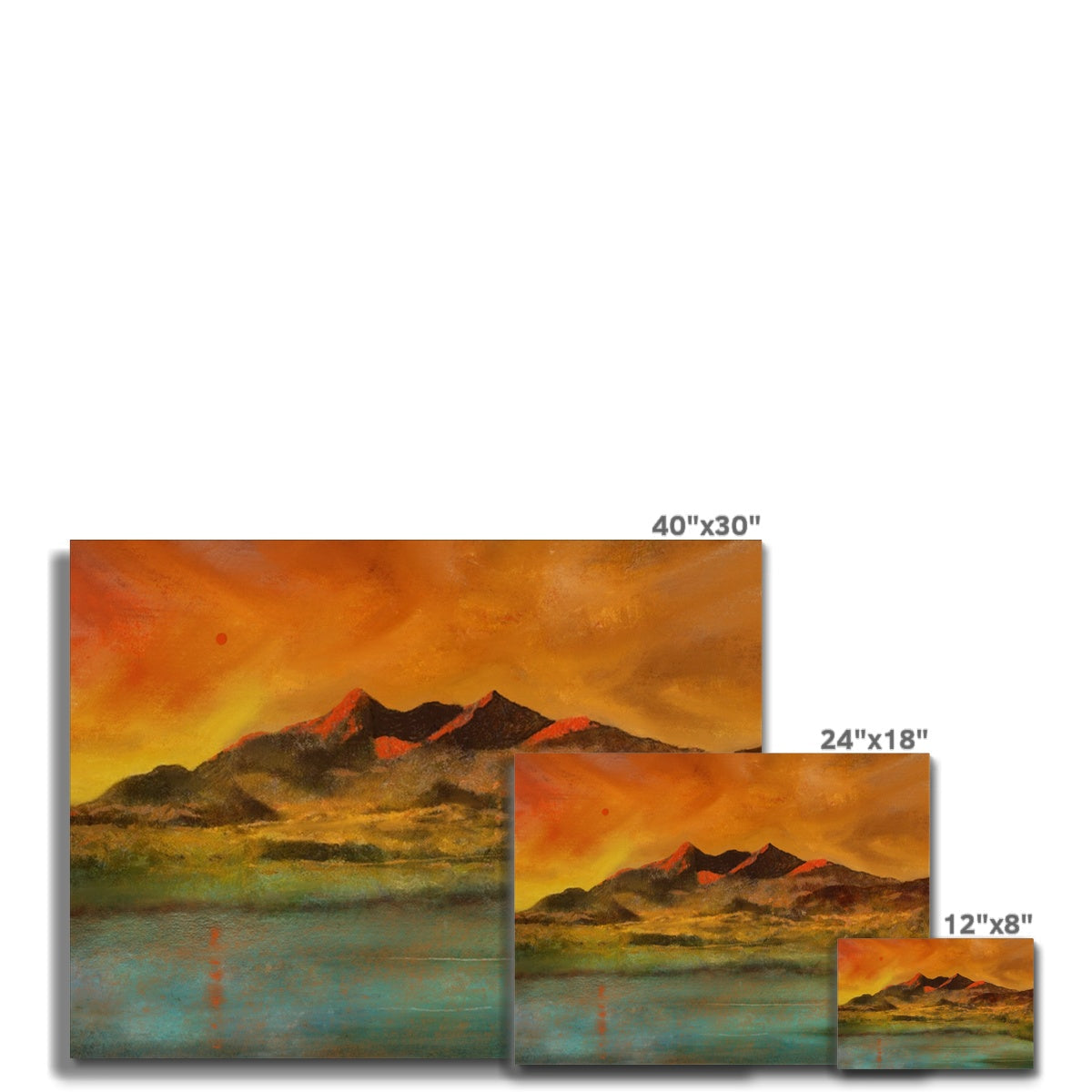 Skye Red Moon Cuillin Canvas