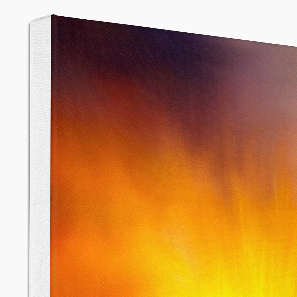 Abstract Skye Sunset Canvas art with a white frame for elegant wall decoration