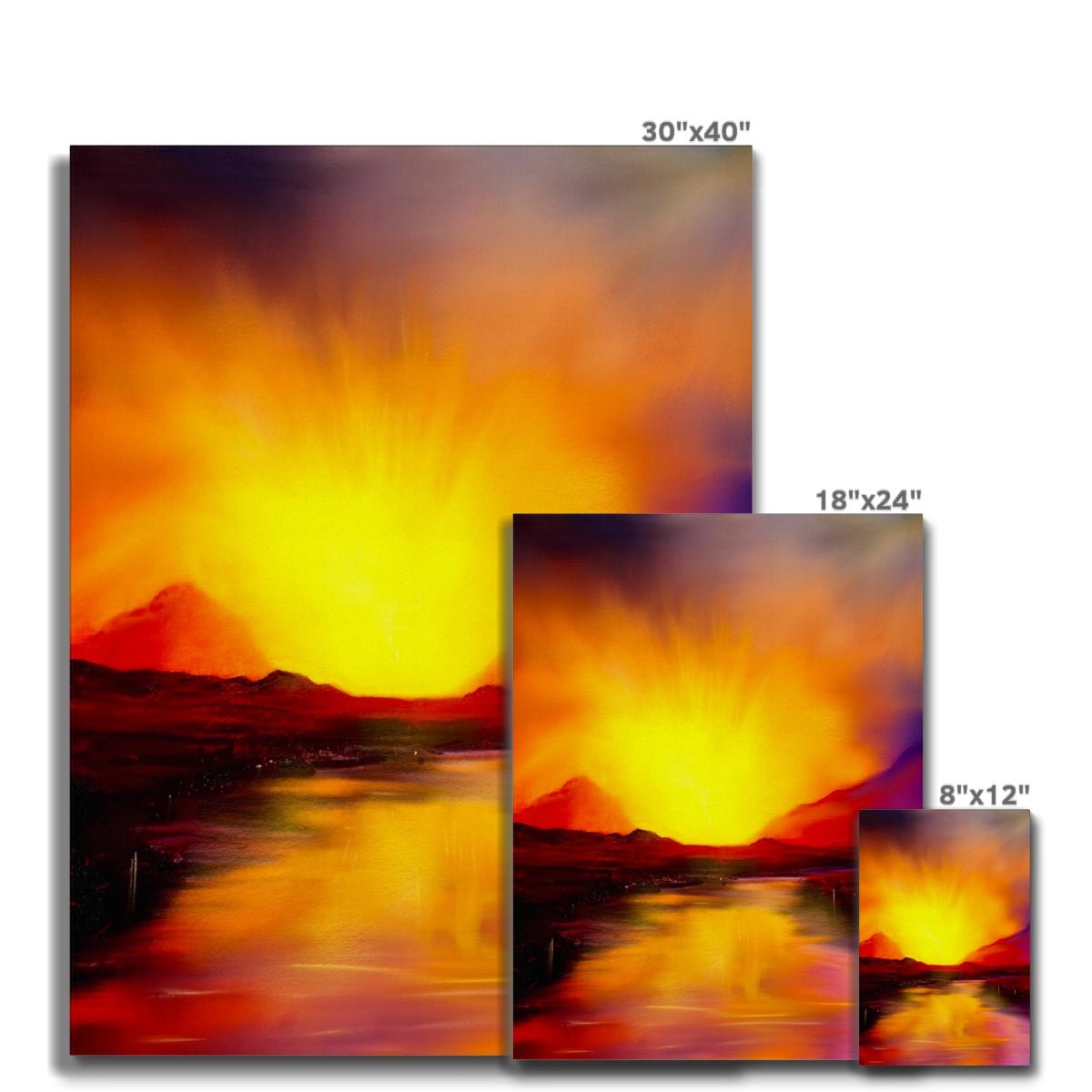 Skye Sunset Painting | Canvas From Scotland-Contemporary Stretched Canvas Prints-Skye Art Gallery-Paintings, Prints, Homeware, Art Gifts From Scotland By Scottish Artist Kevin Hunter