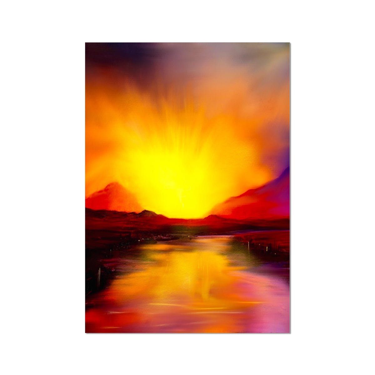 Skye Sunset Painting | Fine Art Prints From Scotland-Unframed Prints-Skye Art Gallery-A2 Portrait-Paintings, Prints, Homeware, Art Gifts From Scotland By Scottish Artist Kevin Hunter