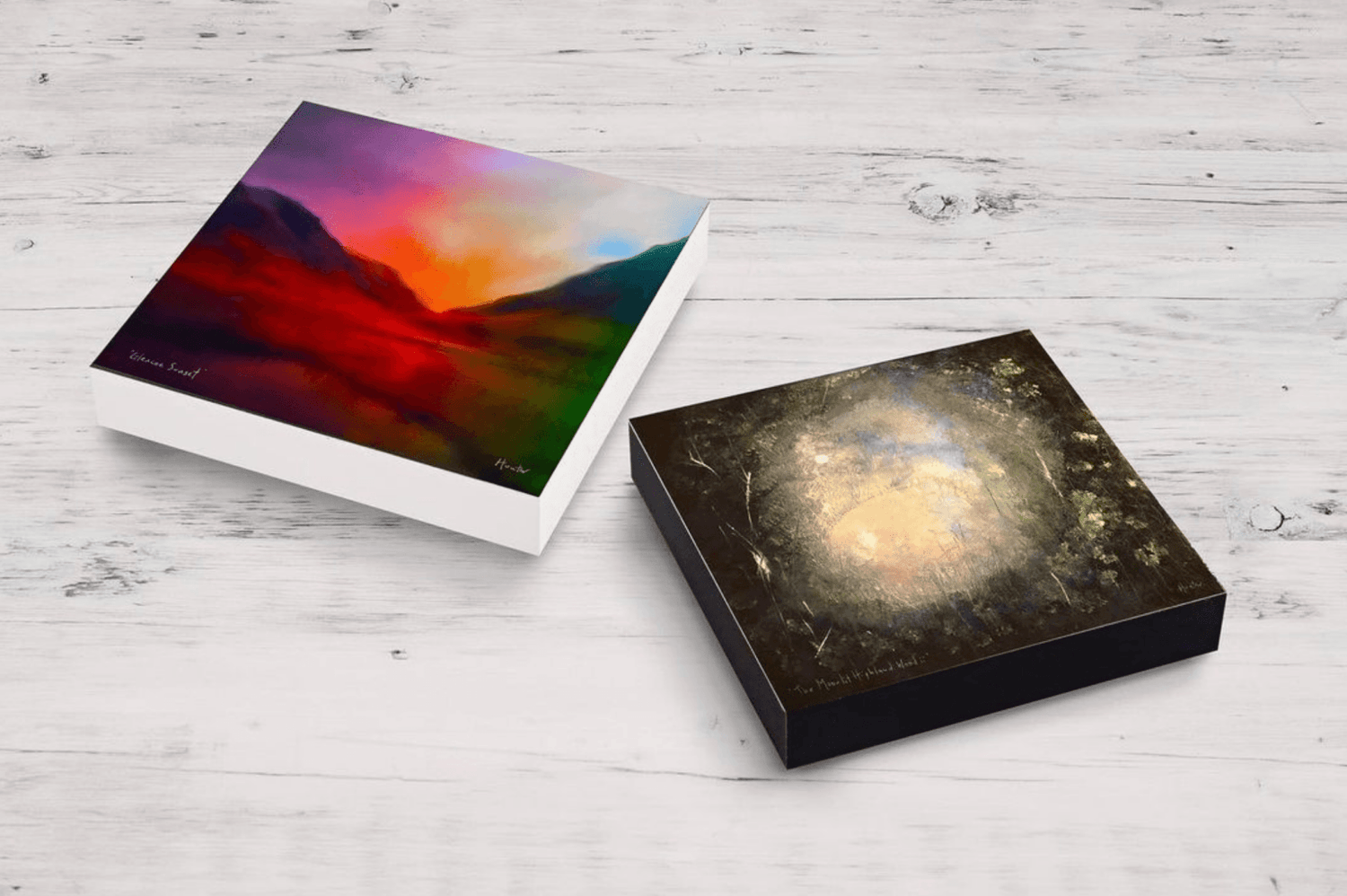 Skye Sunset Wooden Art Block